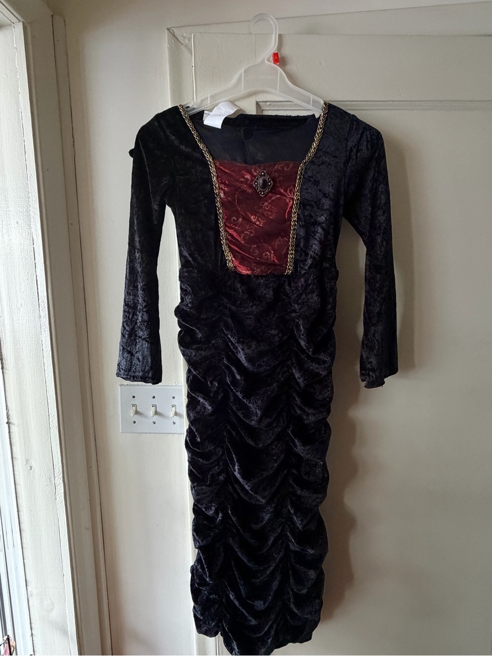 Kids Black and Burgundy Gothic Princess Costume Dress
